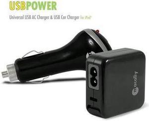 Macally USBPOWER Black Universal USB AC / Car Charger for iPod & iPhone