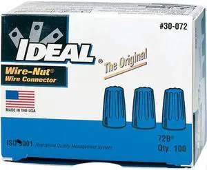 IDEAL 30-072 Twist-On Wire Connector, 14 AWG Max, Blue, Thermoplastic