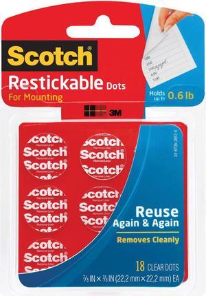Scotch Restickable Dots 7/8" 18/Pkg-Clear