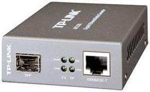 TP-Link Gigabit SFP to RJ45 Fiber Media Converter | Fiber to Ethernet Converter | 10/100/1000Mbps RJ45 Port to 1000Base-SX/LX SFP Slot Supporting MiniGBIC Modules (MC220L)