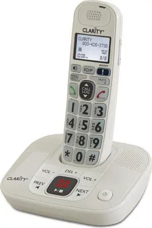 Clarity 53714 DECT 6.0 Amplified Cordless Phone with Digital Answering System, White, One Size