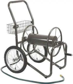 Liberty Garden 880 Two Wheel Hose Cart - 2 Casters - 24" Width x 36.8" Depth x 38.8" Height - Steel Frame - Bronze