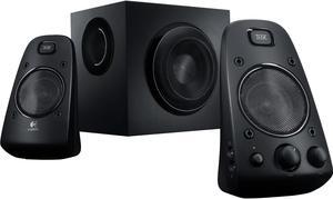 Logitech 980-000402 Z623 200 Watts RMS power Home Speaker System WITH Subwoofer, Satellite, 2.1 Captivating THX Sound for your music, movies, and games Audio Input	RCA, Auxiliary - Black