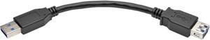 Tripp Lite USB 3.0 SuperSpeed Type-A Extension Cable (M/F), Black, 6 in.