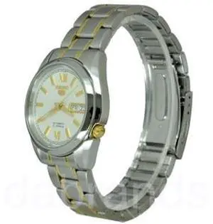 Seiko 5 SNKL57 Men's Stainless Steel Two Tone  White Dial Automatic Watch