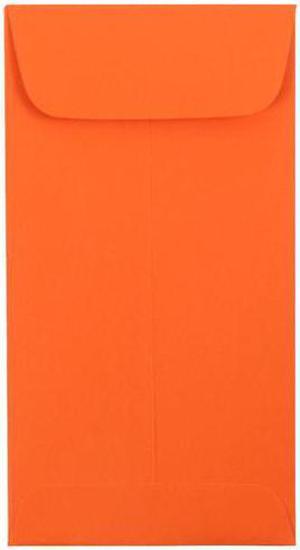 JAM Paper® #7 Coin Envelope (3.5 x 6.5 inches) - Brite Hue Orange - 25 envelopes per pack