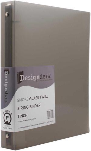 JAM Paper Standard 1" 3-Ring Flexible Poly Binder Smoke Gray 751T1SM