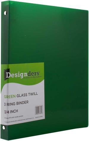 JAM Paper Plastic 0.75 Inch Binder Green 3 Ring Binder Sold Individually 750T1GR