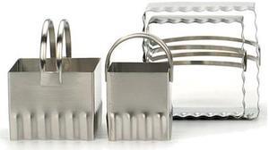 RSVP Fluted Square Edge Biscuit Cutters Round Set - 4 Pieces