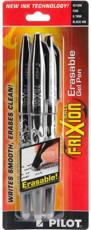 Frixion Ball Erasable Gel Pens 3/Pkg-Black