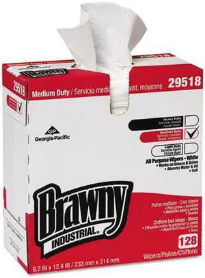 Georgia Pacific - 29518 - Brawny Ind. Airlaid Med-Duty Wipers, Cloth, 9 1/5 x 12 2/5, WE, 128/BX, 10 BX/CT