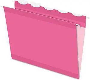 Pendaflex Colored Reinforced Hanging Folders 1/5 Tab Letter Pink 20/Box 90240