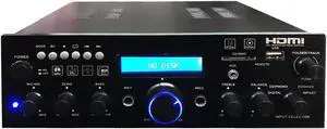 Pyle PDA9HBU 200 Watt Compact Wireless Bluetooth USB FM Radio Stereo Amplifier with Digital LCD Display