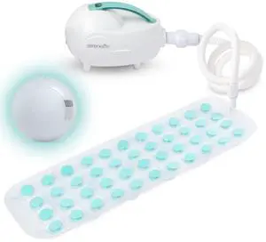 SereneLife Bubble Bath Mat  Portable Spa with Adjustable Intensity, Waterproof LED Light, Pillow & Remote Control for Ultimate Relaxation (Teal)