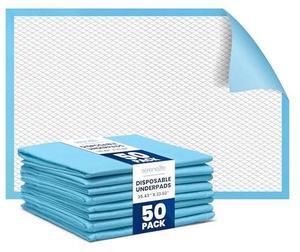 Serenelife Disposable Under Pads | 50 Count Incontinence Pads for Pets, Babies, Kids & Adults | Super Absorbent & Leak-Resistant | 36 x 23 Inch Chuck Pads | Water-Resistant PE Backsheet