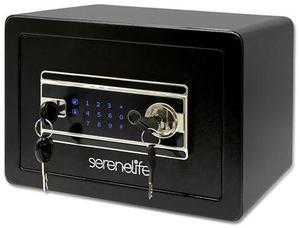 SereneLife Home Safe Box | Electronic Fingerprint Access, Money Safe for Home & Office, Touchscreen Keypad & Lock, Steel, Includes 2 Master Keys | 13.77 x 9.84 x 9.84 Inch 0.63 Cubic FT
