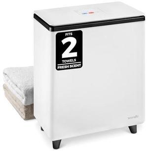 SereneLife Luxury Rectangle Towel Warmer - Spa & Bathroom Heater with Custom Fragrance, Auto Shut-Off, Fits 2 large Towels, Blankets, Bathrobes, PJ's - Perfect Gift for Him & Her (Black)