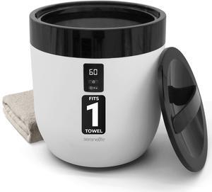 SereneLife Bucket Warmers with Customized Fragrances for Spa and Bathroom, Timer 20/40/60/90 Minutes, Fits 1 Large Towel, Blanket, Bathrobe, PJs (Black)