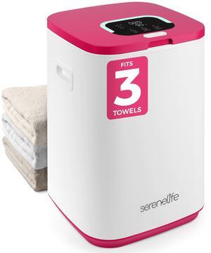 SereneLife Towel Warmers for Bathroom, 23L Luxury Heater, Blanket Warmer Bucket, LED Display, Up to 24 Hours Delay, 3 Heating Modes and Child Lock for Oversize Bathrobes PJ's and More (Pink)