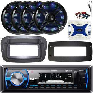 Pyle Marine Bluetooth Stereo System – 1-DIN CD/MP3 Player, 4x 6.5" Speakers, 4-Ch Amp – Complete Kit