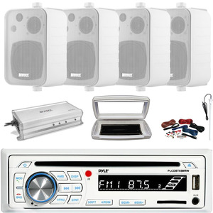 JVC Single DIN Bluetooth USB AUX AM/FM Radio Stereo CD Player Car Audio Receiver Bundle Combo 4x 6 5 2 Way Coaxial 300w Max Power Speakers 4 Channel