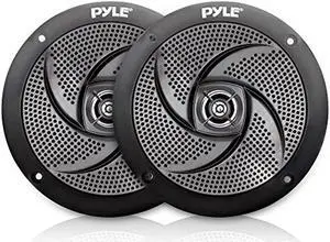 Pyle Marine Speakers - 6.5 Inch 2 Way Waterproof and Weather Resistant Outdoor Audio Stereo Sound System with 240 Watt Power and Low Profile Slim Style - 1 Pair - PLMRS6B (Black)