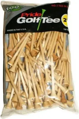 Pride Professional Tees Pro Length (2.75") Natural 100pk Golf Tees