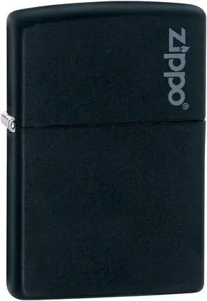 Zippo Matte Black with Logo Lighter Zippo Matte Black with Logo Lighter