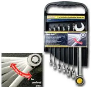 7 PIece Ratcheting SAE Combination Wrench Set