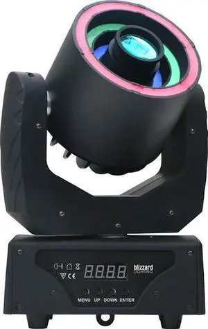 Blizzard Lighting Hypno Spot | 30W LED Spot with RGB Ring FX | 9 Gobos + 9 Colors, Compact Moving Head Blizzard Lighting Hypno Spot | 30W LED Spot with RGB Ring FX | 9 Gobos + 9 Colors, Compact Moving Head