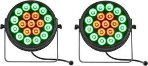 JMaz Versa Flex Par Quad 19 (pair) | 190W RGBW LED Add-On Lights | Dynamic Ring Effect for Versa Flex Bar