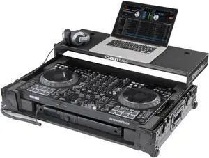 Odyssey FZGSDDJFLX10CWBL | DDJ-FLX10 1U Flight Case with Laptop Platform and Wheels
