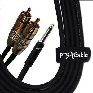 ProX XC-PYR03 | 3\' 1/4 TS to Dual RCA Cable