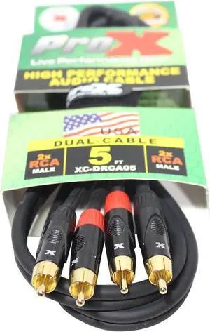 ProX XC-DRCA5 | 5\' Dual RCA to Dual RCA Cable