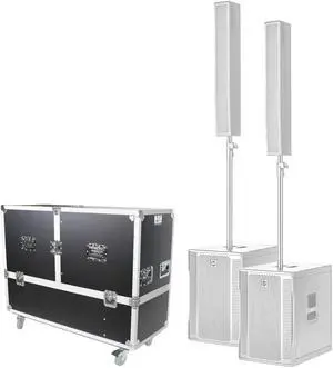 RCF Evox 12 White | Pair with Dual Flight Case