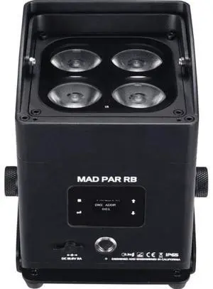 JMAZ Mad Par RB | 80W RGBAL+C LED Swappable Battery-Powered Outdoor Uplight | Wireless IP65 Uplight with Remote Control