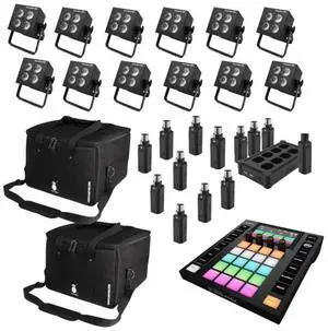Prost Lighting MoonBox Go Set of 12 w/ ADJ WMX1 MK2 | Wireless DMX Uplighting System | Smart Hex LED Package Prost Lighting MoonBox Go Set of 12 w/ ADJ WMX1 MK2 | Wireless DMX Uplighting System | Smart Hex LED Package