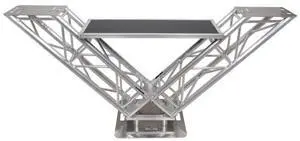 ProX XT-VERRAZANO24 | V-Shape Aluminum Truss DJ Table | Elevated Shelves with 24in Base Plate ProX XT-VERRAZANO24 | V-Shape Aluminum Truss DJ Table | Elevated Shelves with 24in Base Plate