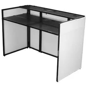 Odyssey DJBOOTHM65OP | DJ Booth with 65in TV Mount | Adjustable Tier & Cable Ports Odyssey DJBOOTHM65OP | DJ Booth with 65in TV Mount | Adjustable Tier & Cable Ports