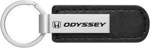 Honda Odyssey Silver Metal Black PU Leather Strap Key Chain
