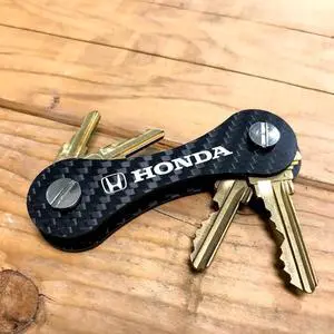 Honda Logo Real Carbon Fiber Key Organizer Holder Key Chain