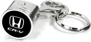 Honda CR-V Chrome Finish Engine Piston and Rod Metal Key Chain
