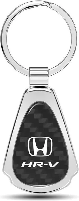 Honda HR-V Real Black Carbon Fiber Chrome Metal Teardrop Key Chain