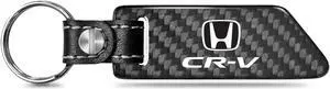 Honda CR-V Real Carbon Fiber Blade Style with Black Leather Strap Key Chain