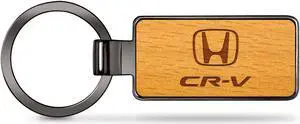 Honda CR-V Laser Engraved Maple Wood Gunmetal Frame Case Key Chain