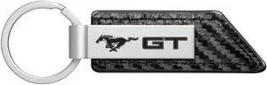 Ford Mustang GT Carbon Fiber Texture Black PU Leather Strap Key Chain