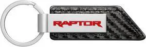 Ford F-150 Raptor in Red Carbon Fiber Texture Black PU Leather Strap Key Chain