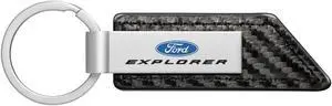 Ford Explorer Carbon Fiber Texture Black PU Leather Strap Key Chain