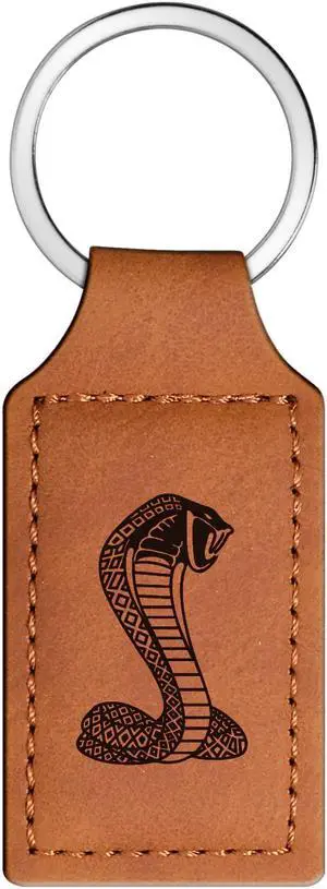Ford Mustang Cobra Rectangular Brown Leather Key Chain Ford Mustang Cobra Rectangular Brown Leather Key Chain
