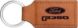 Ford F350 Rectangular Brown Leather Key Chain